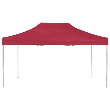 Gazebo Professionale Pieghevole Alluminio 4,5x3 m Rosso Vino