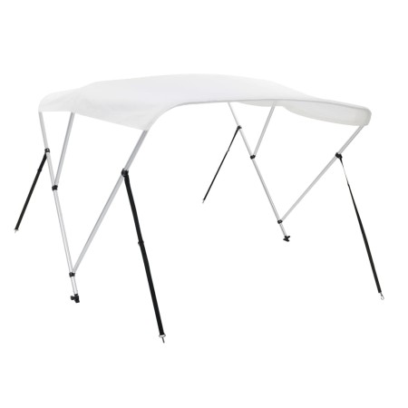 Bimini di Prua con Tendalino a 3 Archi Bianco 183x140x137 cm