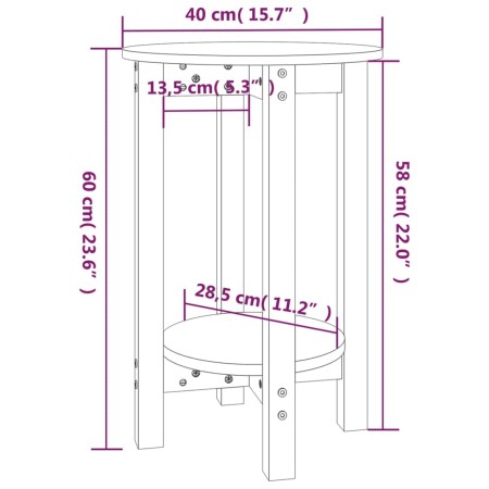 Tavolino da Salotto Miele Ø 40x60 cm in Legno Massello di Pino