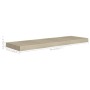 Scaffali a Parete 2 pz Rovere 80x23,5x3,8 cm in MDF