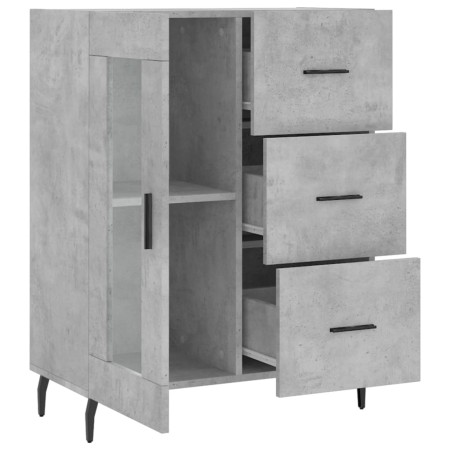 Credenza Grigio Cemento 69,5x34x90 cm in Legno Multistrato