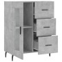 Credenza Grigio Cemento 69,5x34x90 cm in Legno Multistrato