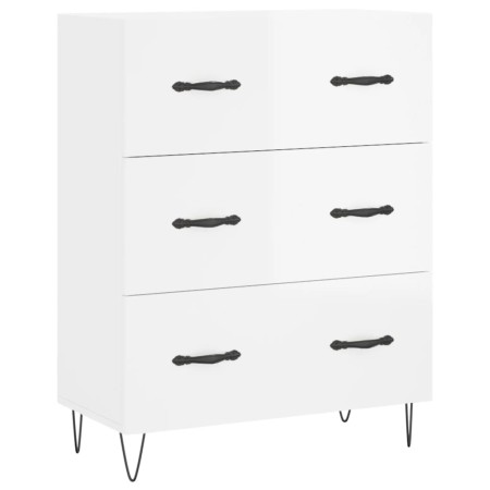 Credenza 69,5x34x90 cm in Legno Multistrato Bianco Lucido