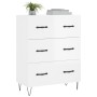 Credenza 69,5x34x90 cm in Legno Multistrato Bianco Lucido