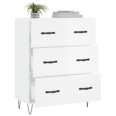 Credenza 69,5x34x90 cm in Legno Multistrato Bianco Lucido