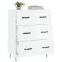 Credenza 69,5x34x90 cm in Legno Multistrato Bianco Lucido