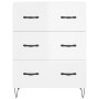 Credenza 69,5x34x90 cm in Legno Multistrato Bianco Lucido