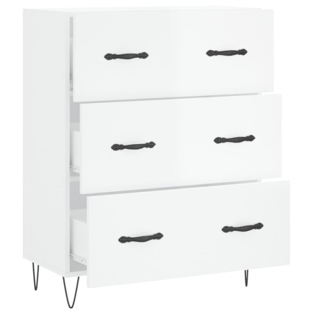 Credenza 69,5x34x90 cm in Legno Multistrato Bianco Lucido