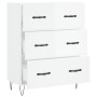 Credenza 69,5x34x90 cm in Legno Multistrato Bianco Lucido