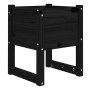 Fioriere 2 pz Nero 40x40x52,5 cm in Legno Massello di Pino