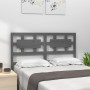 Testiera per Letto Grigia 125,5x4x100 cm Legno Massello di Pino