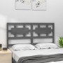 Testiera per Letto Grigia 125,5x4x100 cm Legno Massello di Pino