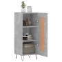 Credenza Grigio Cemento 34,5x34x90 cm in Legno Multistrato