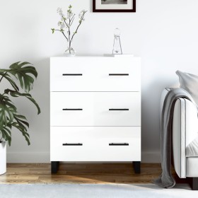 Credenza 69,5x34x90 cm in Legno Multistrato Bianco Lucido