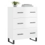 Credenza 69,5x34x90 cm in Legno Multistrato Bianco Lucido