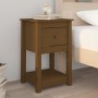 Comodino Miele 40x35x61,5 cm in Legno Massello di Pino