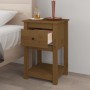 Comodino Miele 40x35x61,5 cm in Legno Massello di Pino