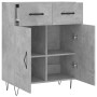 Credenza Grigio Cemento 69,5x34x90 cm in Legno Multistrato