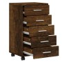 Cassettiera con Ruote rovere fumo in Legno Multistrato
