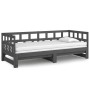 Dormeuse Estraibile Grigia Legno Massello di Pino 2x(90x190) cm