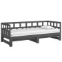 Dormeuse Estraibile Grigia Legno Massello di Pino 2x(90x190) cm