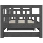 Dormeuse Estraibile Grigia Legno Massello di Pino 2x(90x190) cm