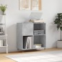 Mobile Porta Dischi Grigio Cemento 84,5x38x89 Legno Multistrato