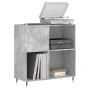 Mobile Porta Dischi Grigio Cemento 84,5x38x89 Legno Multistrato