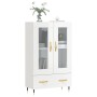 Credenza Bianco Lucido 69,5x31x115 cm in Legno Multistrato