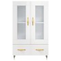 Credenza Bianco Lucido 69,5x31x115 cm in Legno Multistrato