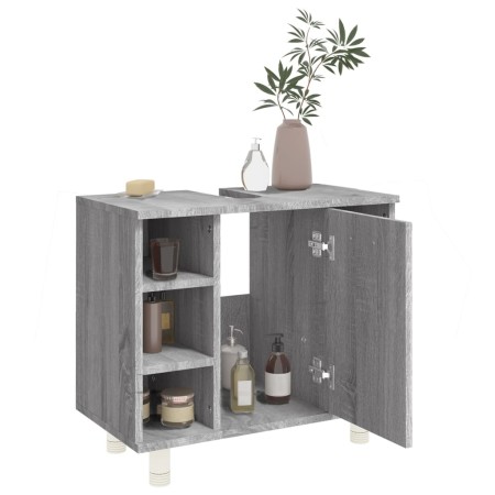 Armadietto Bagno Grigio Sonoma 60x32x53,5 cm Legno Multistrato