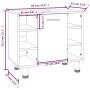 Armadietto Bagno Grigio Sonoma 60x32x53,5 cm Legno Multistrato