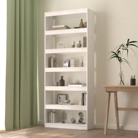 Libreria/Divisorio Bianco 80x30x199,5 cm in Massello di Pino