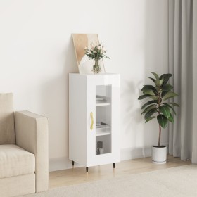 Credenza Bianco Lucido 34,5x34x90 cm in Legno Multistrato