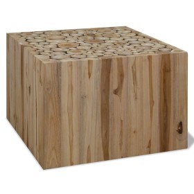 Tavolino da Salotto in Legno di Teak Autentico 50x50x35 cm