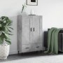 Credenza Grigio Cemento 69,5x31x115 cm in Legno Multistrato