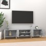 Mobile Porta TV Grigio Cemento 180x31,5x40 cm Legno Multistrato