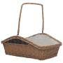 Cesta Legna da Ardere con Manico 61,5x46,5x58cm Marrone Salice