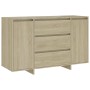 Credenza con 3 Cassetti Rovere Sonoma 120x41x75cm in Truciolato