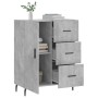 Credenza Grigio Cemento 69,5x34x90 cm in Legno Multistrato