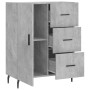 Credenza Grigio Cemento 69,5x34x90 cm in Legno Multistrato