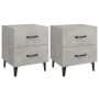 Comodini 2 pz Grigio Cemento 40x35x47,5 cm