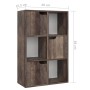 Libreria Rovere Fumo 60x27,5x88 cm in Legno Multistrato