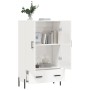 Credenza Bianco Lucido 69,5x31x115 cm in Legno Multistrato