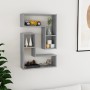 Mensole a Muro 2pz Grigio Cemento 50x15x50cm Legno Multistrato