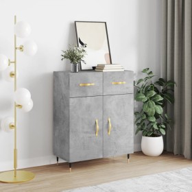 Credenza Grigio Cemento 69,5x34x90 cm in Legno Multistrato