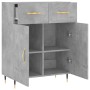 Credenza Grigio Cemento 69,5x34x90 cm in Legno Multistrato