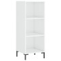 Credenza Bianco Lucido 34,5x32,5x90 cm in Legno Multistrato