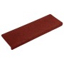 Tappetini per Scale 5 pz Bordeaux 65x21x4 cm Tessuto Agugliato