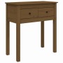 Tavolo Consolle Miele 70x35x75 cm in Legno Massello di Pino